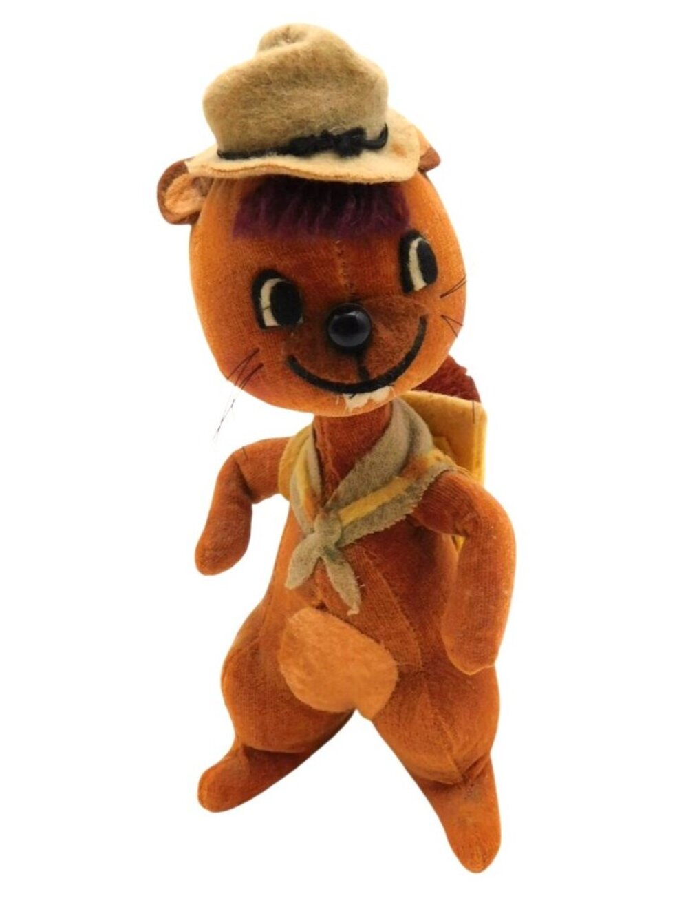 Vintage Dakin Dream Pets Eager Beaver Plush 7" Backpack Hat Stuffed Animal Japan